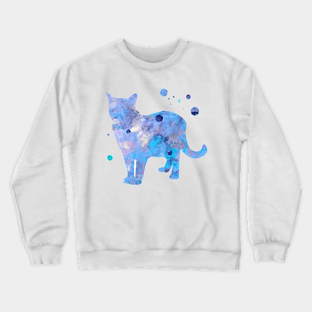 Burmese Cat Watercolor Painting Crewneck Sweatshirt by Miao Miao Design